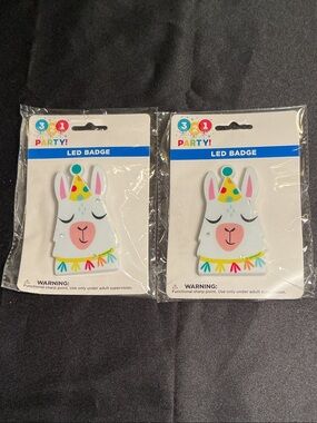 321 Party LED Llama Badge Set of 2 for Parties Events Concerts and Gatherings